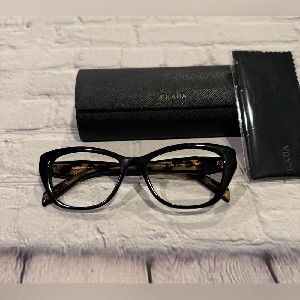 Prada Black Cat-Eye Glasses Bold Design - Picture 2 of 11